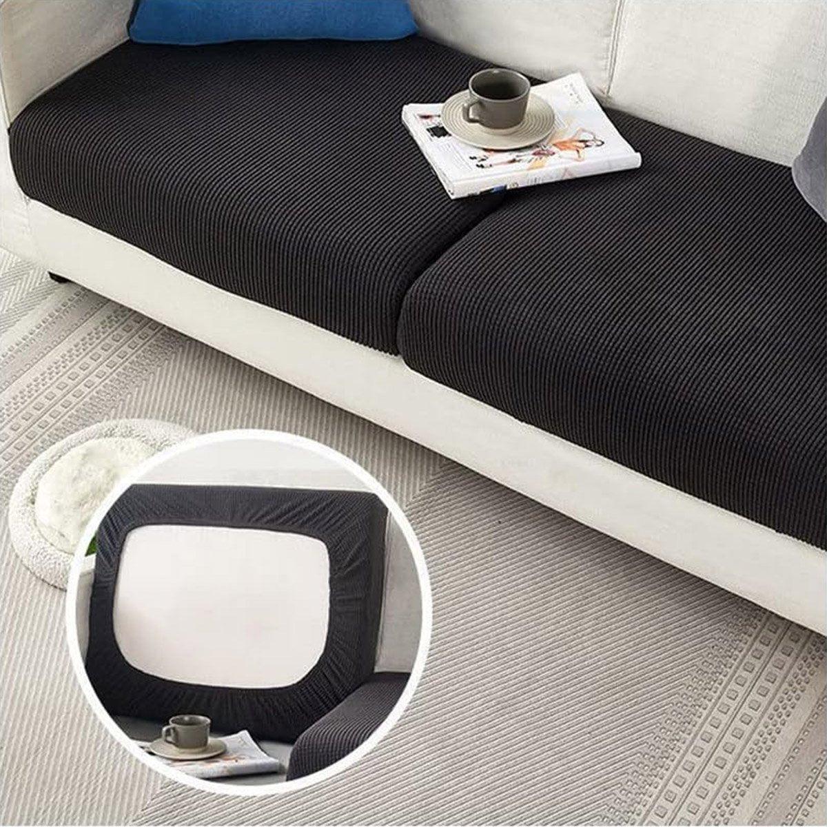 Sofa Accessories: Stretch Sofa Slipcover 4 Seasons Universal Couch Protector Elastic Fabric Cover - Single-Navy
