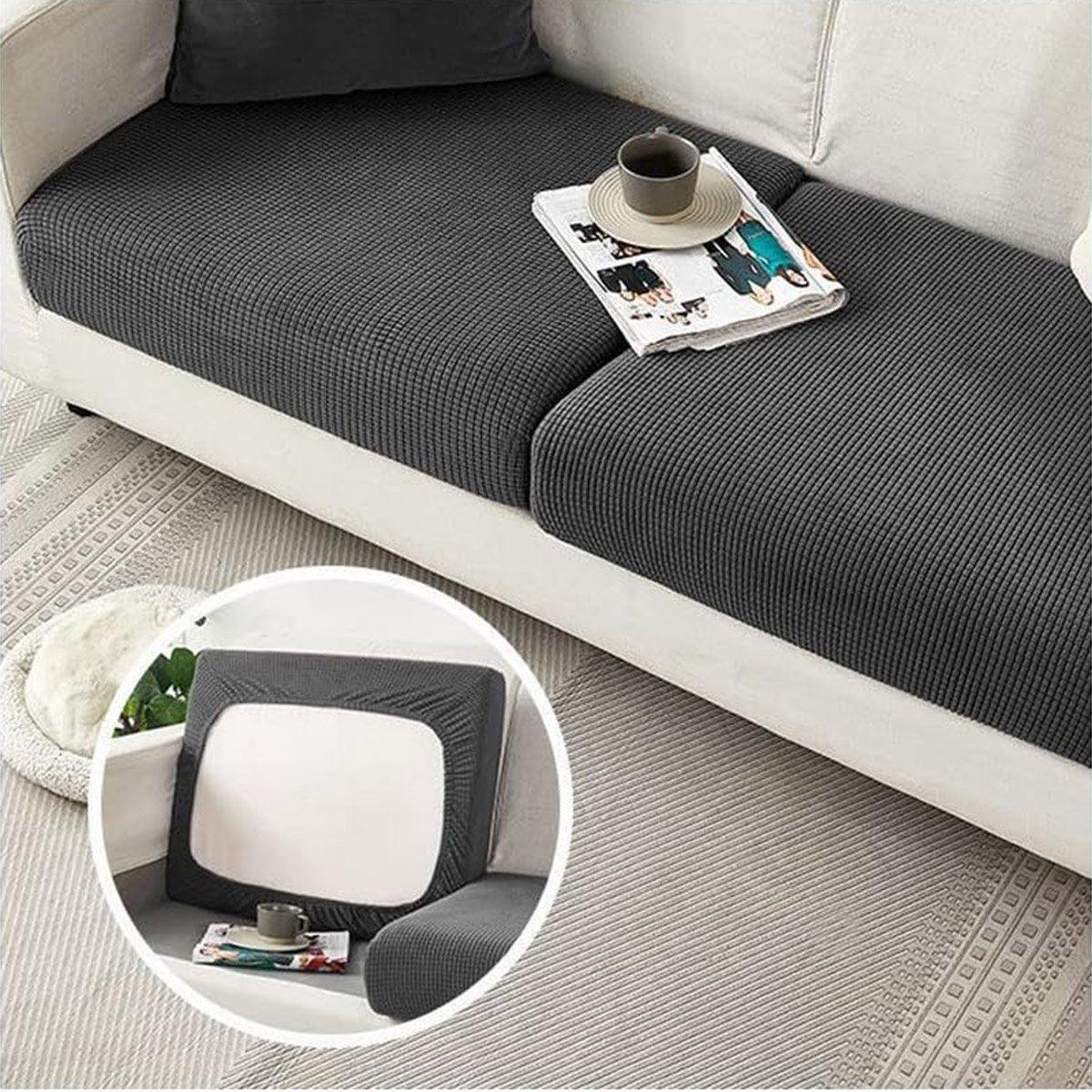 Sofa Accessories: Stretch Sofa Slipcover 4 Seasons Universal Couch Protector Elastic Fabric Cover - Single-Navy