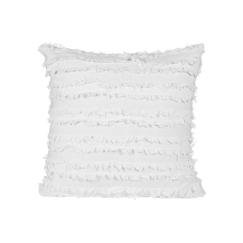 Cushions & Throws: Boho Tassel Fringe Striped Cushion Cover Soft Home Decor Sofa Throw Pillow Case - Black