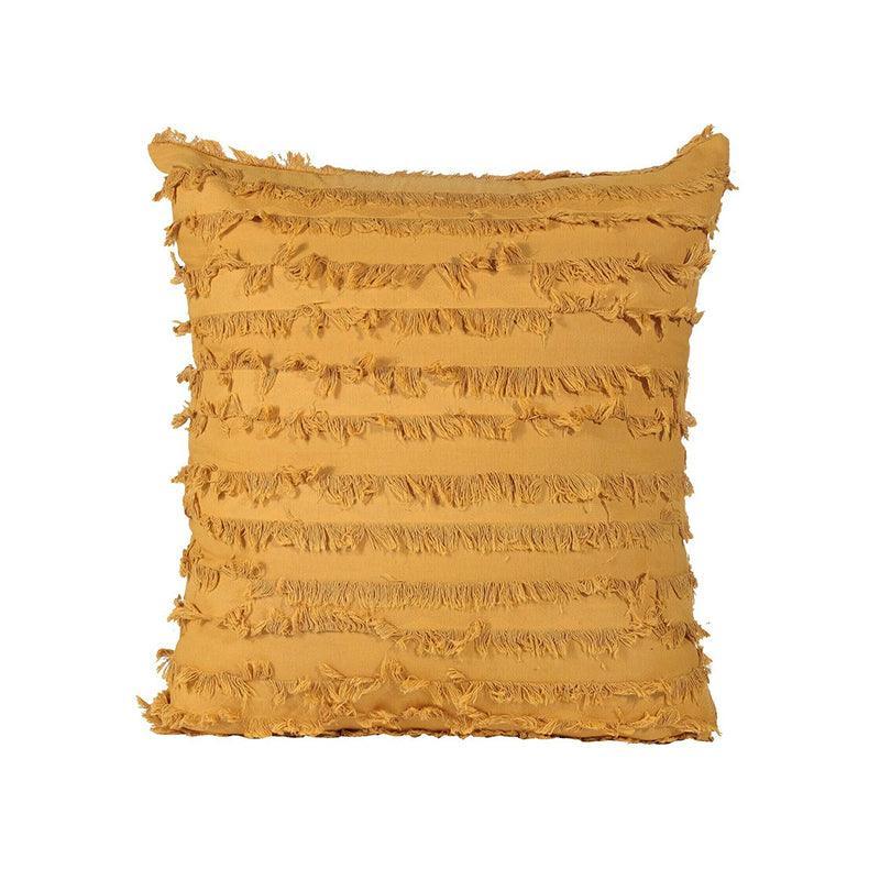 Cushions & Throws: Boho Tassel Fringe Striped Cushion Cover Soft Home Decor Sofa Throw Pillow Case - Black