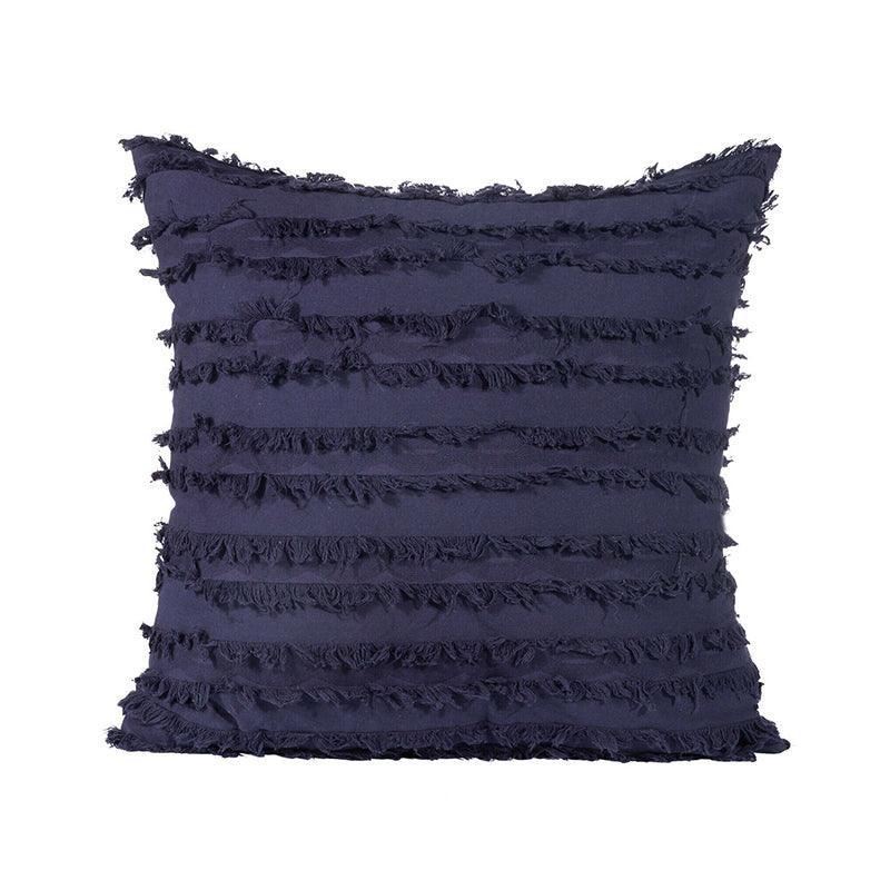 Cushions & Throws: Boho Tassel Fringe Striped Cushion Cover Soft Home Decor Sofa Throw Pillow Case - Khaki