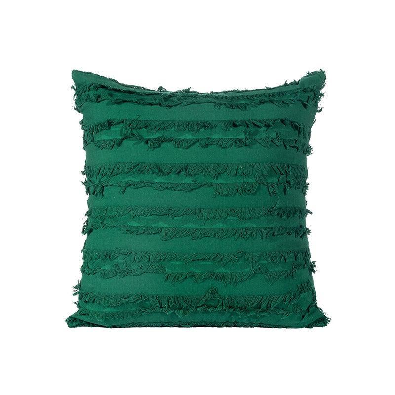 Cushions & Throws: Boho Tassel Fringe Striped Cushion Cover Soft Home Decor Sofa Throw Pillow Case - Khaki