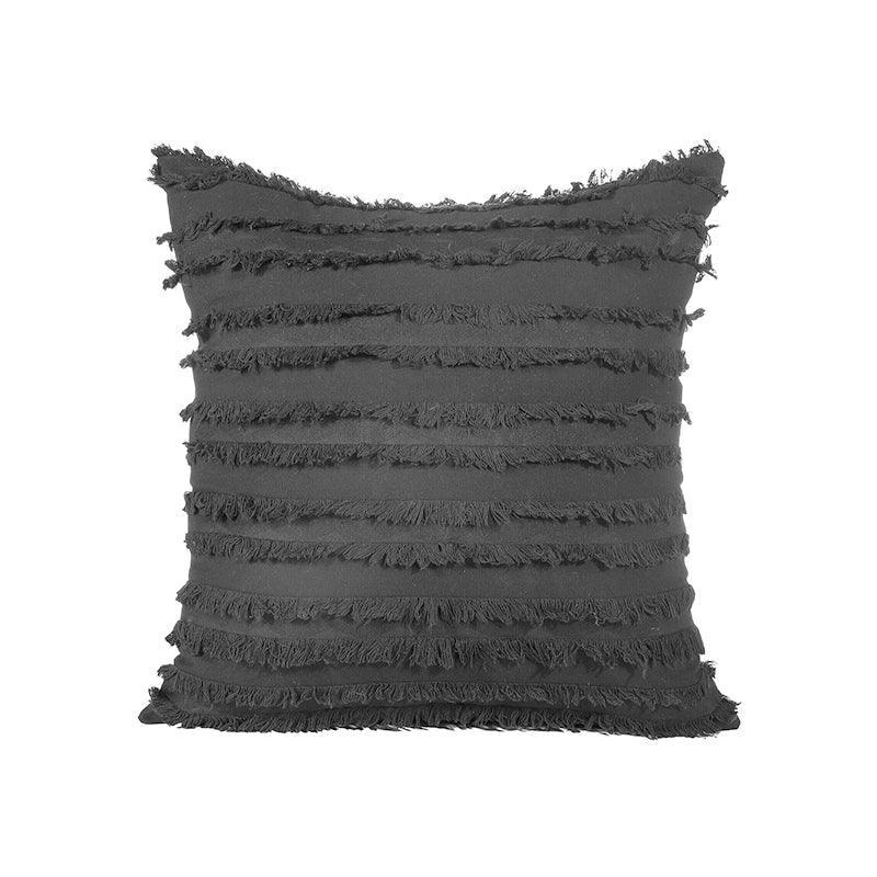 Cushions & Throws: Boho Tassel Fringe Striped Cushion Cover Soft Home Decor Sofa Throw Pillow Case - Red