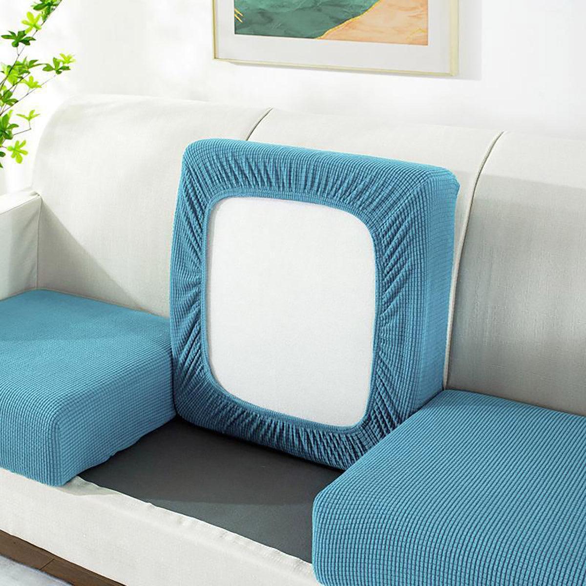 Sofa Accessories: Stretch Sofa Slipcover 4 Seasons Universal Couch Protector Elastic Fabric Cover - Double-Light-Grey