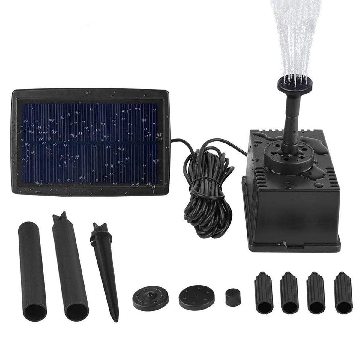 Fountains & Ponds: Solar Powered Water Fountain Pump Garden Pond Submersible Filter Fish Tank Kit
