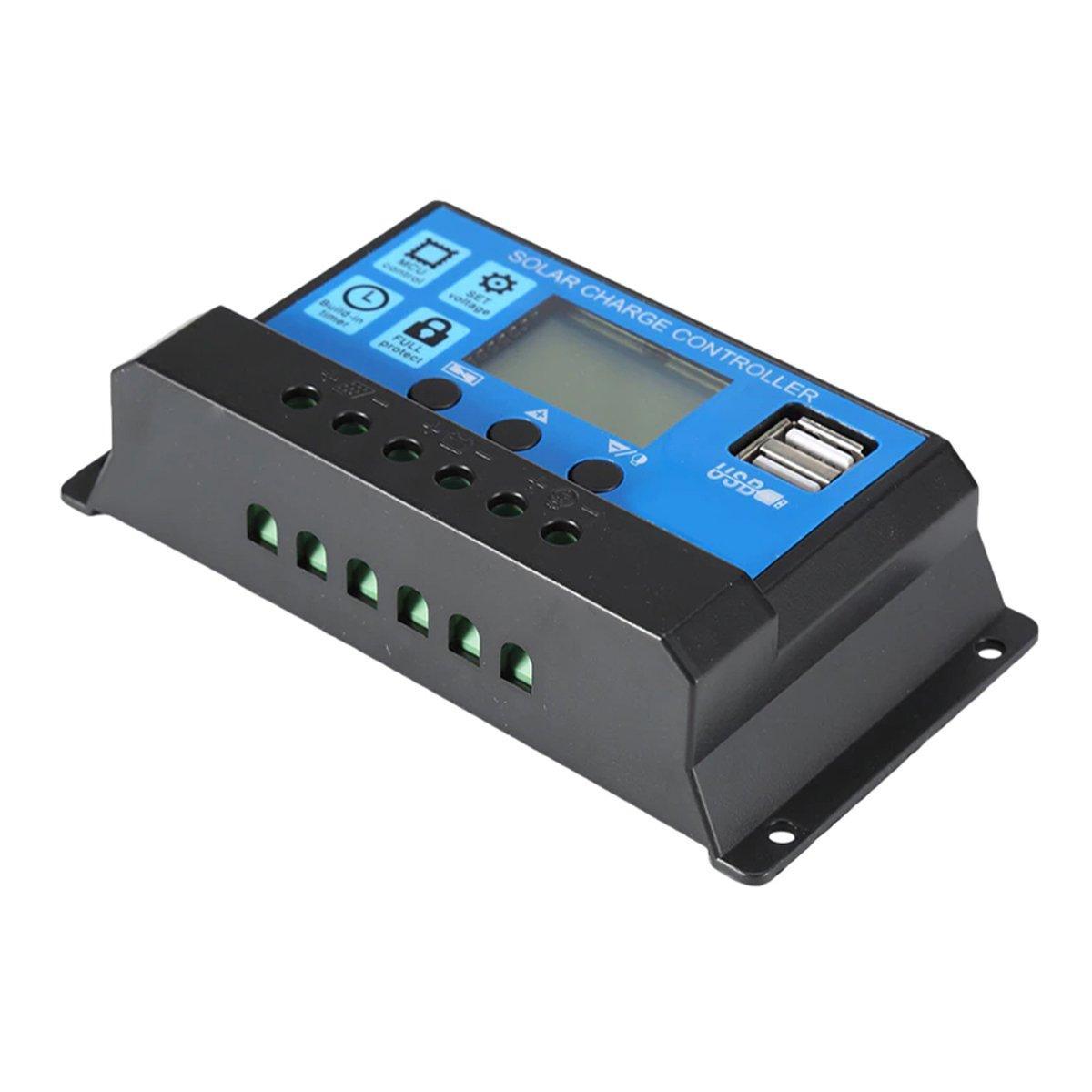 Power & Electrical Supplies: 20A Solar Charge Controller 12V 24V LCD 2 USB Ports Lead-Acid Regulator
