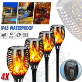 Other Outdoor Lights: 4pcs LED Solar Flickering Flame Torch Lights Outdoor Garden Path Landscape Lamps