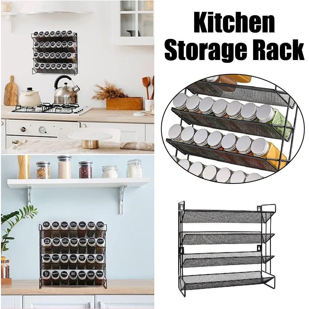 Black Four-Tier Spice Rack 34 x 11 x 32 cm - 1 Piece