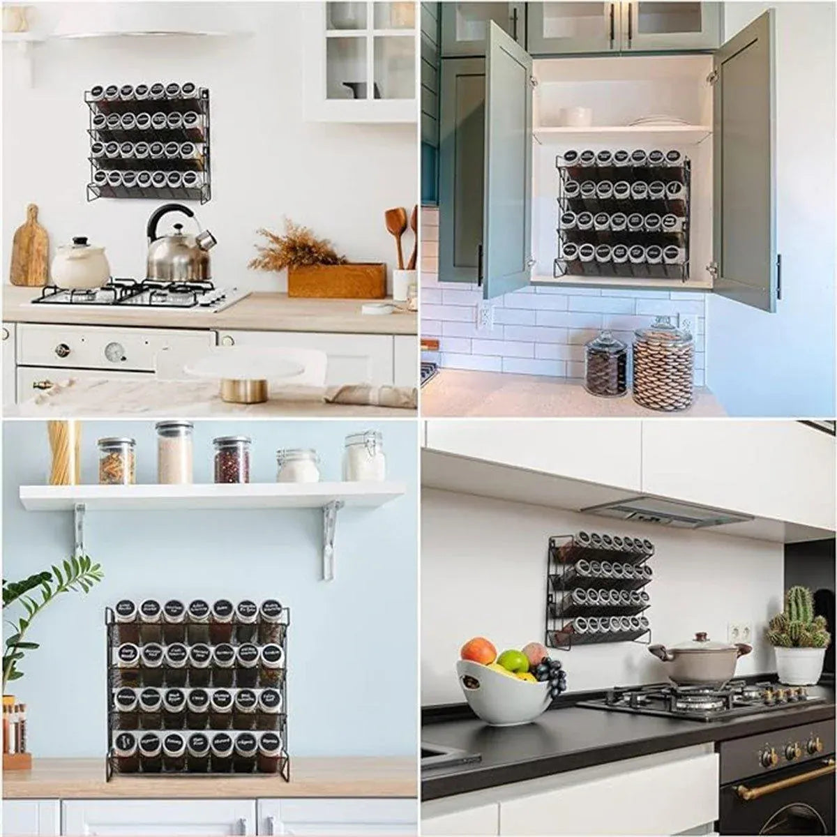 Black Four-Tier Spice Rack 34 x 11 x 32 cm - 1 Piece