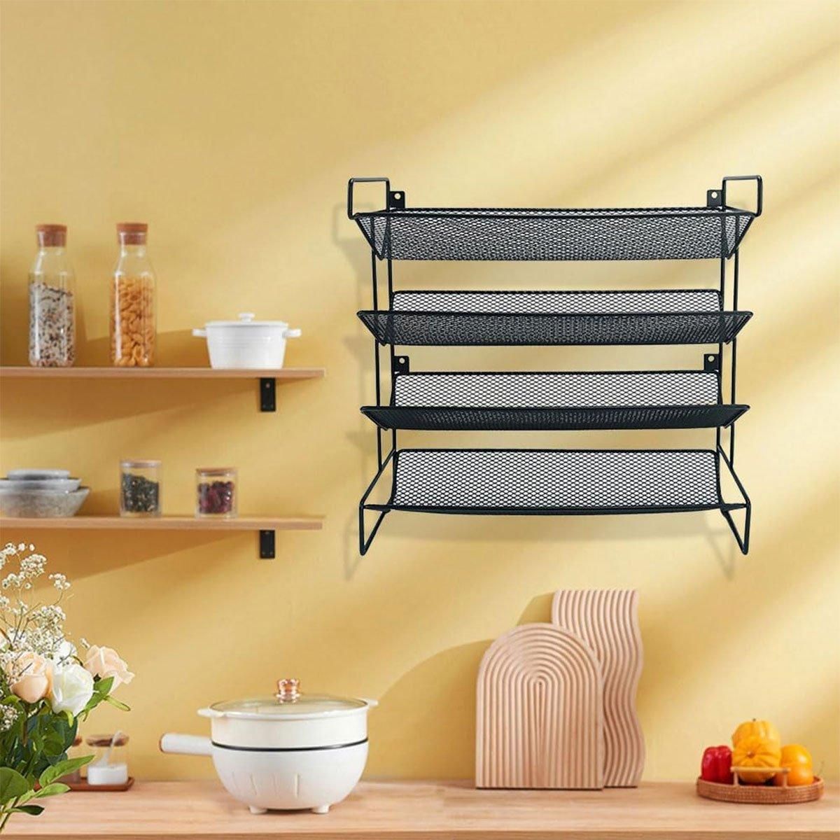 Black Four-Tier Spice Rack 34 x 11 x 32 cm - 1 Piece