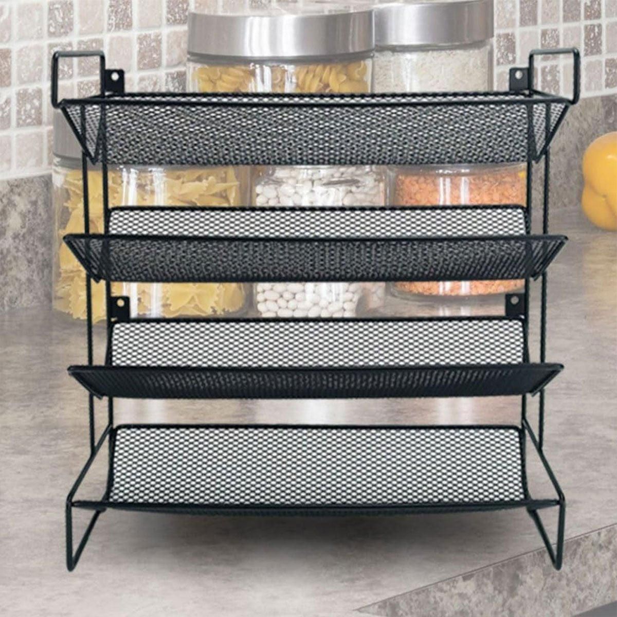 Black Four-Tier Spice Rack 34 x 11 x 32 cm - 1 Piece