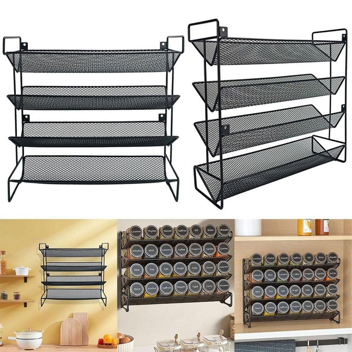 Black Four-Tier Spice Rack 34 x 11 x 32 cm - 1 Piece