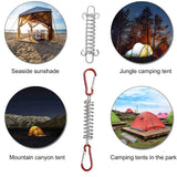 1-15PCS Outdoor Camping Tent Spring Wind Rope Buckle Fix Hook Buckles Silver Red - 1pair