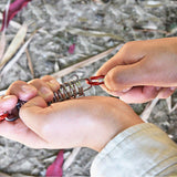 1-15PCS Outdoor Camping Tent Spring Wind Rope Buckle Fix Hook Buckles Silver Red - 1pair