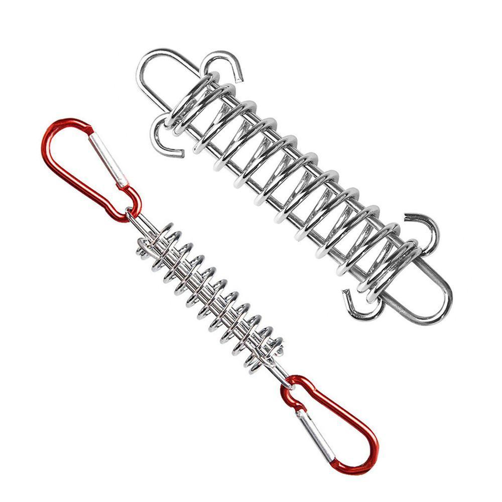 Camping Appliances: 1-15PCS Outdoor Camping Tent Spring Wind Rope Buckle Fix Hook Buckles Silver Red - 5pair
