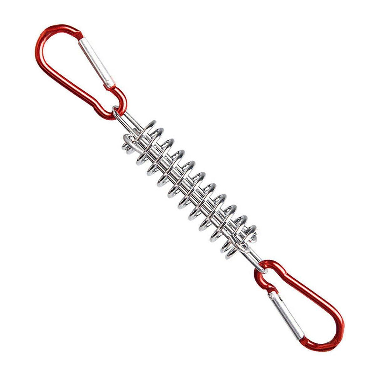 Camping Appliances: 1-15PCS Outdoor Camping Tent Spring Wind Rope Buckle Fix Hook Buckles Silver Red - 5pair