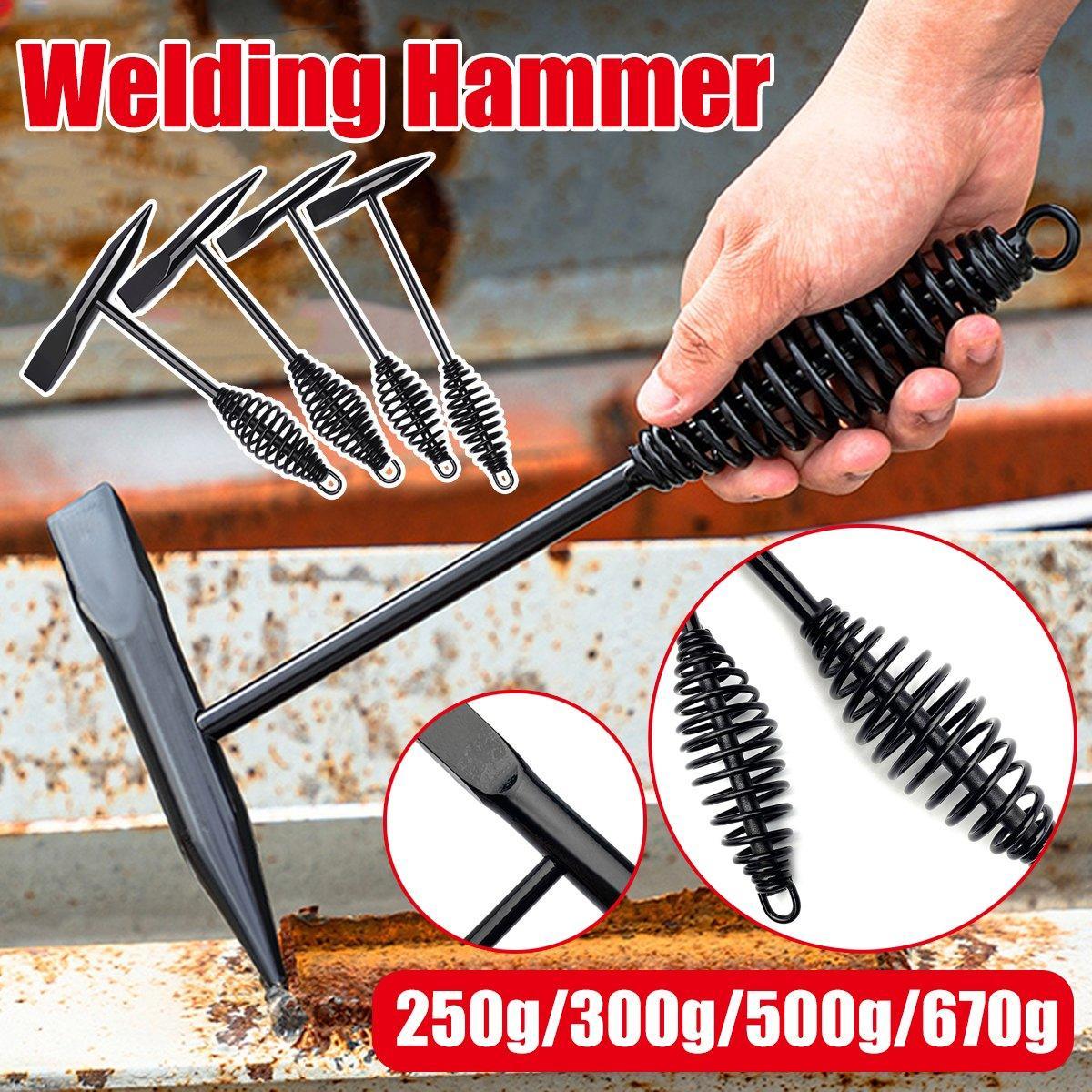 Hammers: Welding Chipping Hammer Spring Handle Hold Heart Cleaning Harden DIY Metal Black - 500g