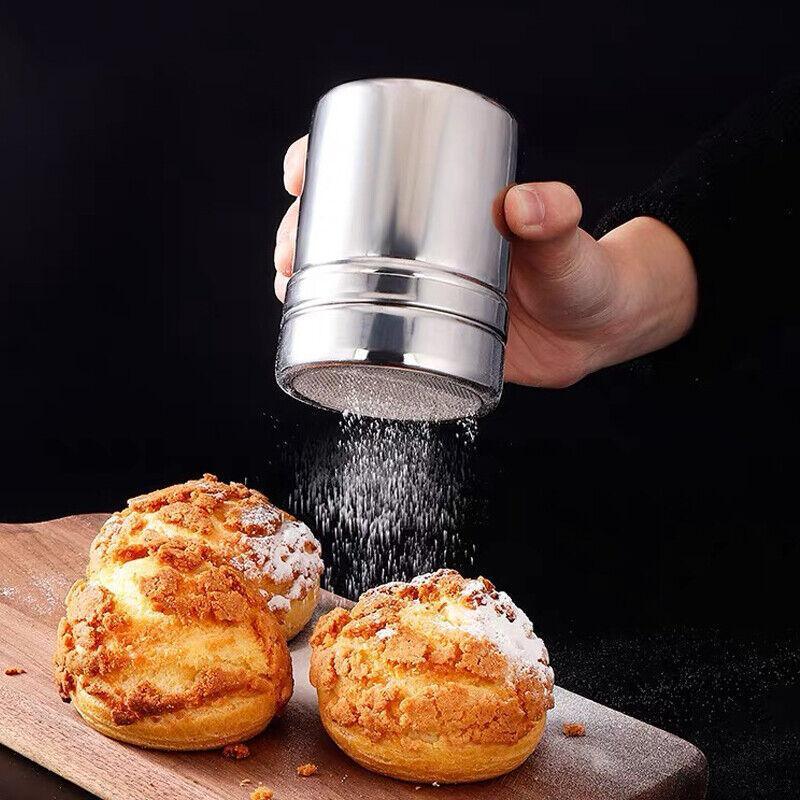 Bakeware & Accessories: Stainless Steel Icing Sugar Cocoa Coffee Shaker Flour Duster Chocolate Powder