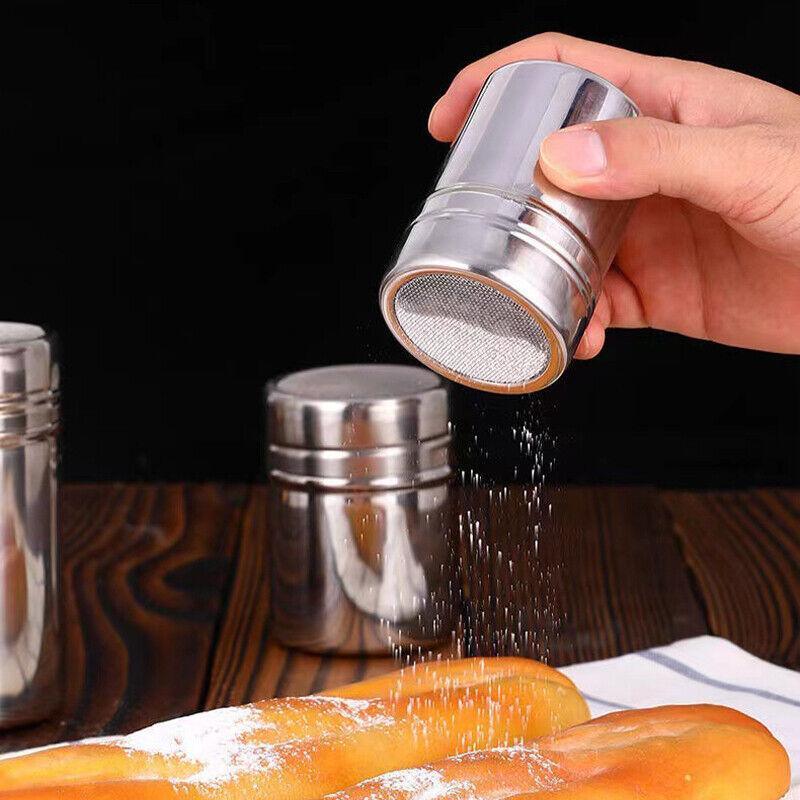 Bakeware & Accessories: Stainless Steel Icing Sugar Cocoa Coffee Shaker Flour Duster Chocolate Powder