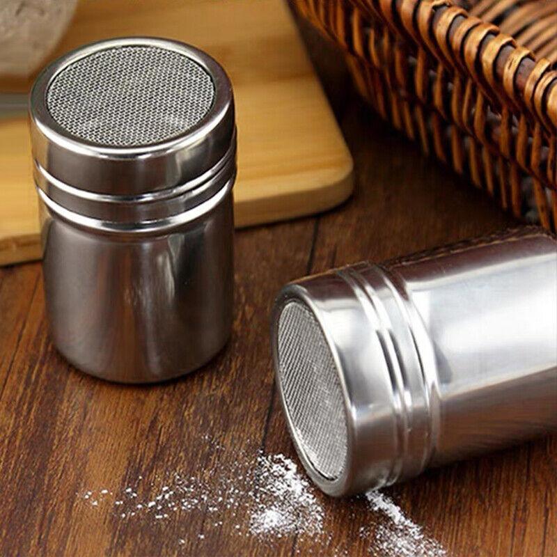 Bakeware & Accessories: Stainless Steel Icing Sugar Cocoa Coffee Shaker Flour Duster Chocolate Powder