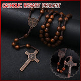 1PC Wooden Rosary Beads Necklace Christian Cross Catholic Rosary Beads