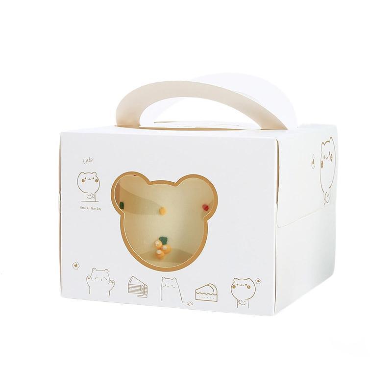 Party Supplies: 30PCS Bear Portable Cake Boxes Display Window Packing Case Party with Handle Birthday - 4 inch