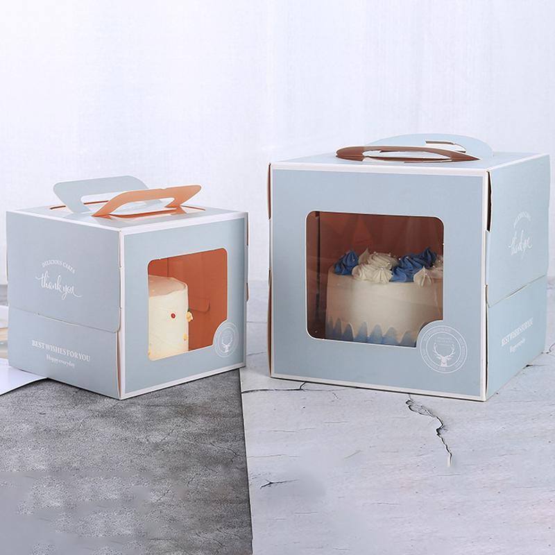 Party Supplies: 30PCS Bear Portable Cake Boxes Display Window Packing Case Party with Handle Birthday - 4 inch