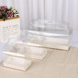 Postage Satchels & Boxes: 50PCS Portable Pastry Boxes Portable Cake Box Paper Cookie Boxes Sandwich Box - S-Transparent+White inner tray
