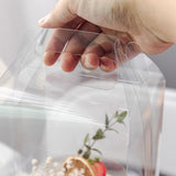 Postage Satchels & Boxes: 50PCS Portable Pastry Boxes Portable Cake Box Paper Cookie Boxes Sandwich Box - S-Transparent+White inner tray