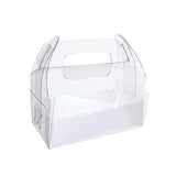 Postage Satchels & Boxes: 50PCS Portable Pastry Boxes Portable Cake Box Paper Cookie Boxes Sandwich Box - S-Transparent+White inner tray