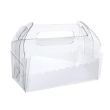 Postage Satchels & Boxes: 50PCS Portable Pastry Boxes Portable Cake Box Paper Cookie Boxes Sandwich Box - L-Transparent+White inner tray