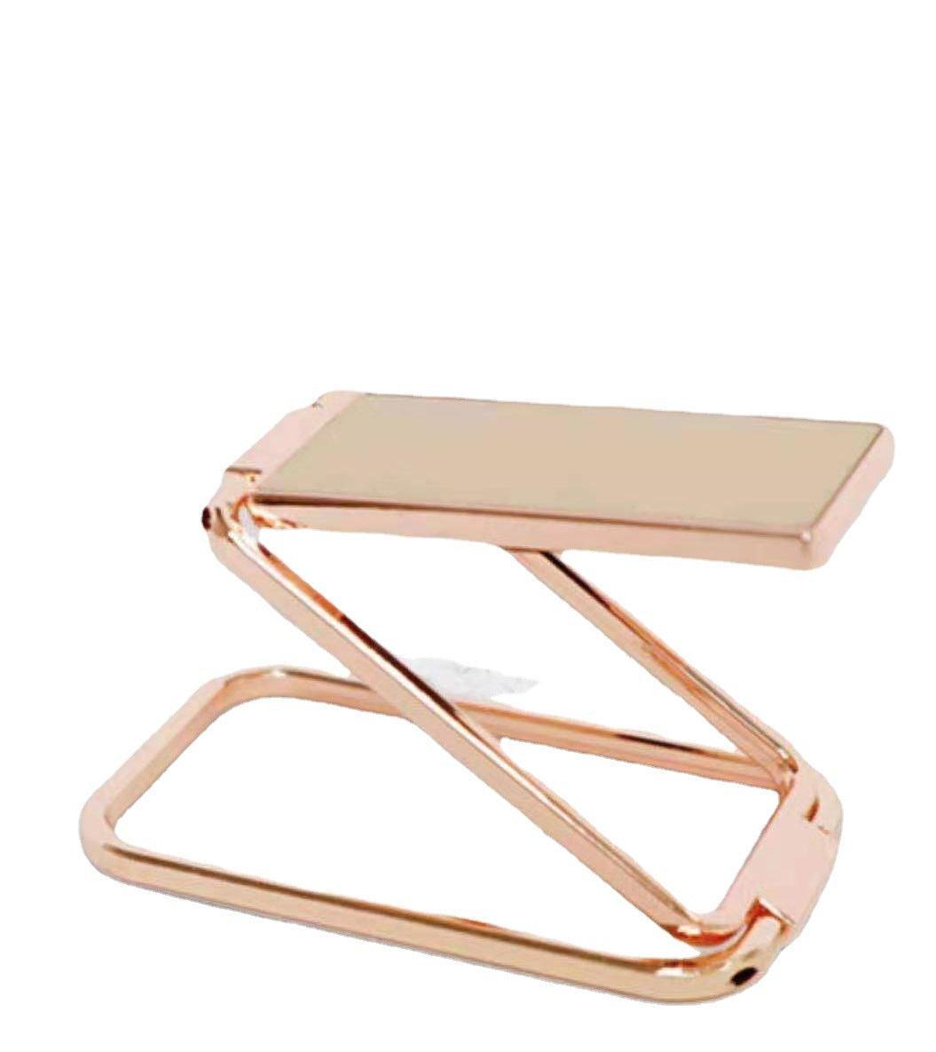 Laptop Stands: Portable Multifunctional Folding Metal Mobile Phone Holder Bracket Desktop Stand - Black