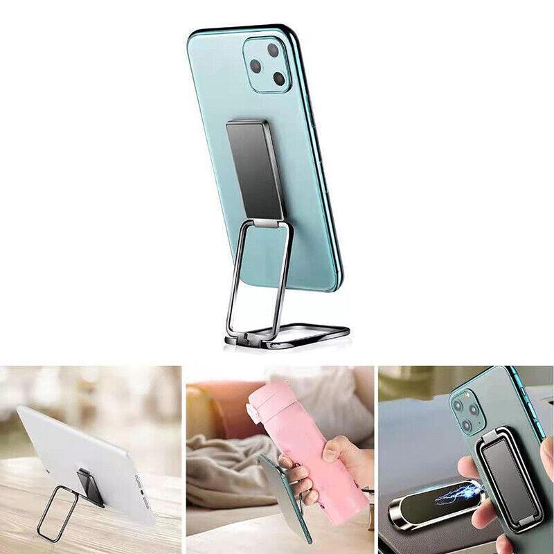 Laptop Stands: Portable Multifunctional Folding Metal Mobile Phone Holder Bracket Desktop Stand - Silver