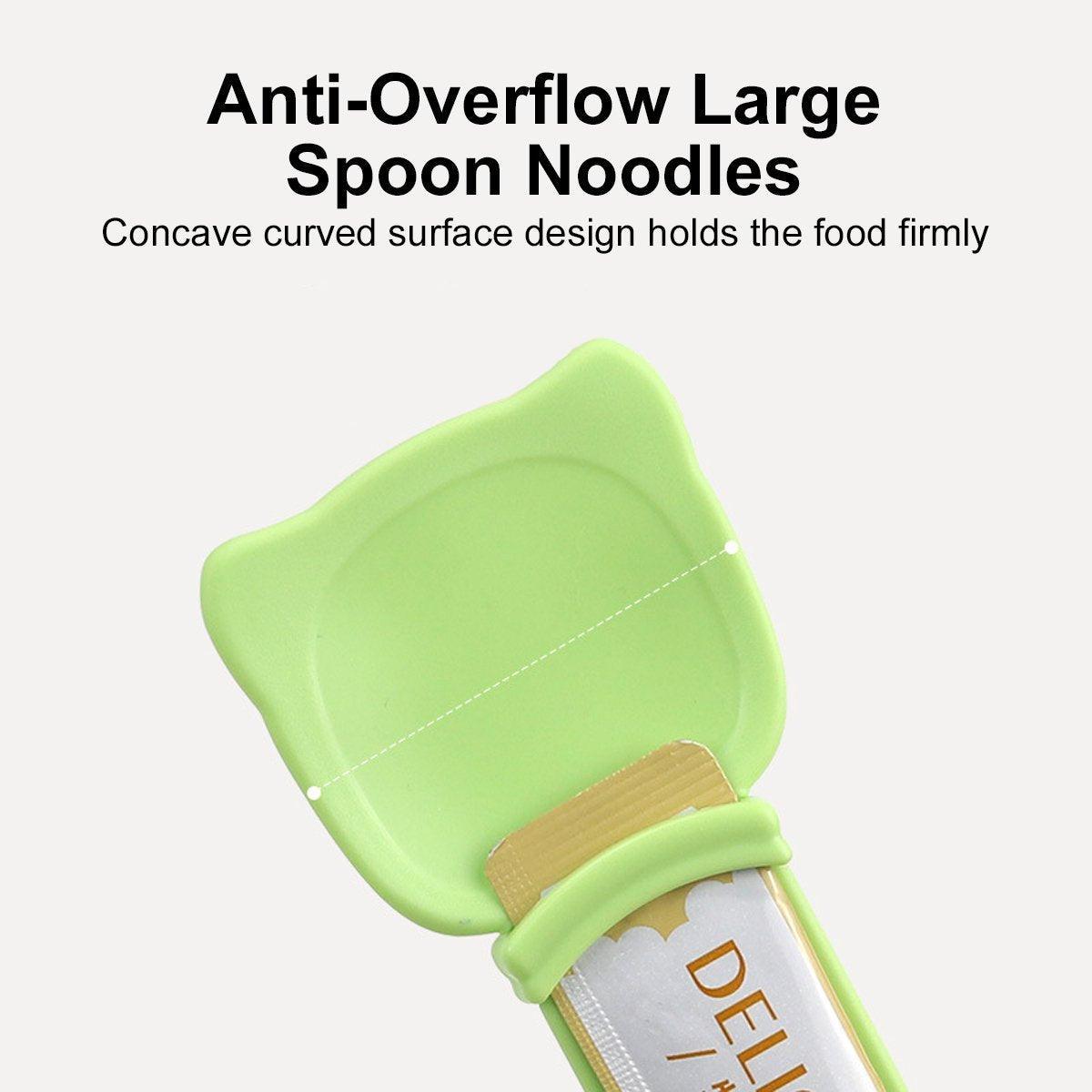 Cat Bowls, Feeders & Waterers: Cat Strip Scoop Squeezer Feeder Snack Spoon Easy Cat Feeding Treats - White