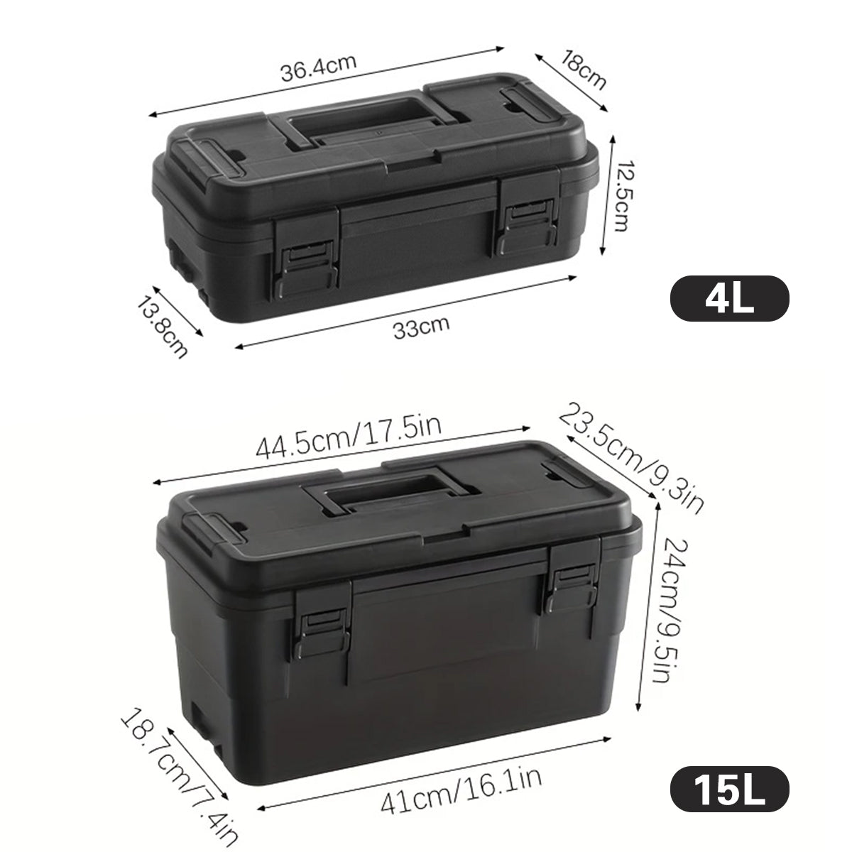 Multi Function Toolbox Household Car Storage Organizer Outdoor Hardware Case - 4L