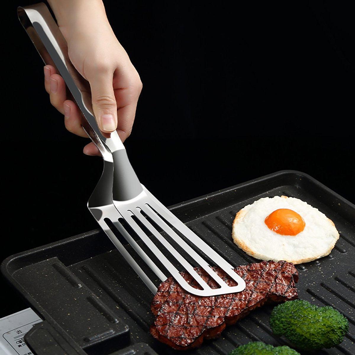 BBQ Tools: Stainless Steel Steak Tongs Multi-Functional Kitchen Tool for BBQ and Fried Fish