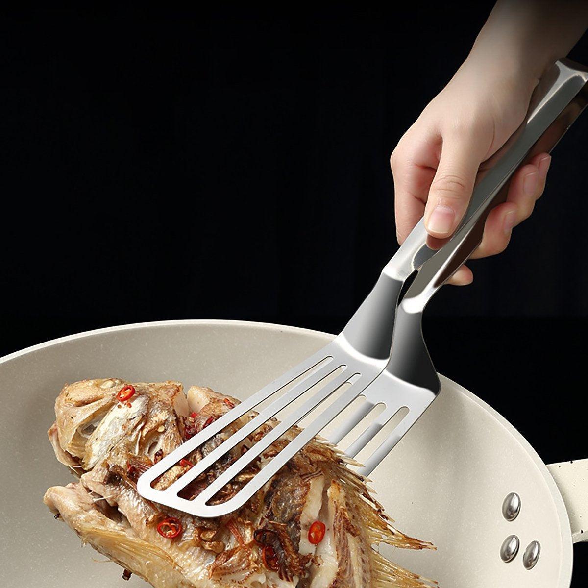 BBQ Tools: Stainless Steel Steak Tongs Multi-Functional Kitchen Tool for BBQ and Fried Fish