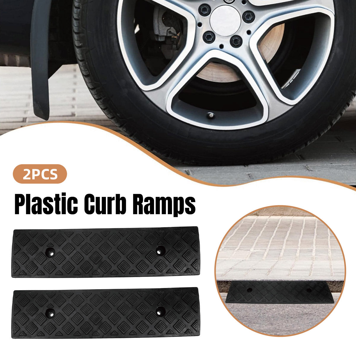 Mobility & Accessibility: Uphill Step Ramp Pad 2PCS Plastic Slope Threshold Ramp Pad For Driveway Support