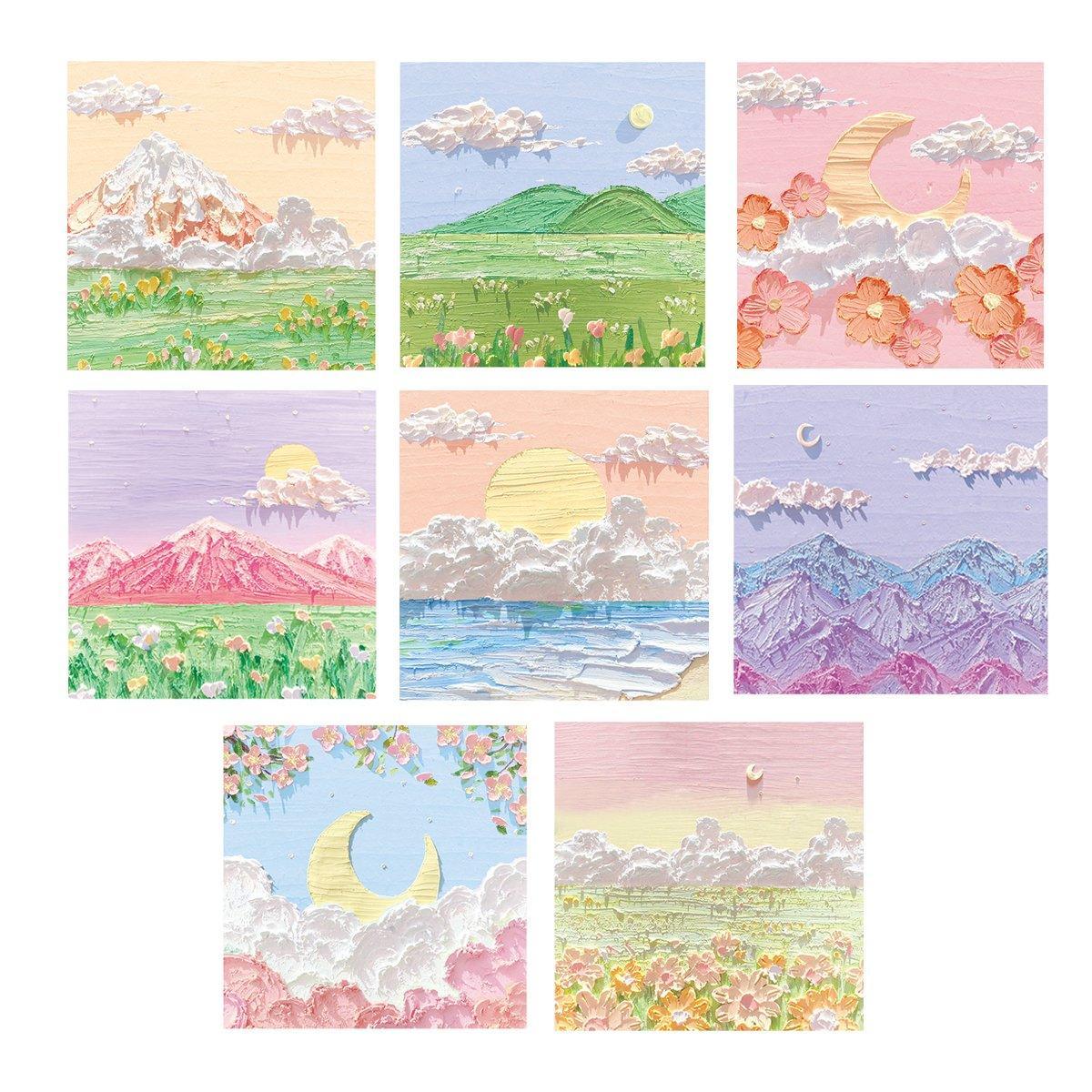 Paper Products: 800 Sheets Colorful Oil Painting Sticky Notes Memo Pads Self-Adhesive Notes - 3#