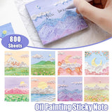 800 Sheets Colorful Oil Painting Sticky Notes Memo Pads Self-Adhesive Notes - 5#
