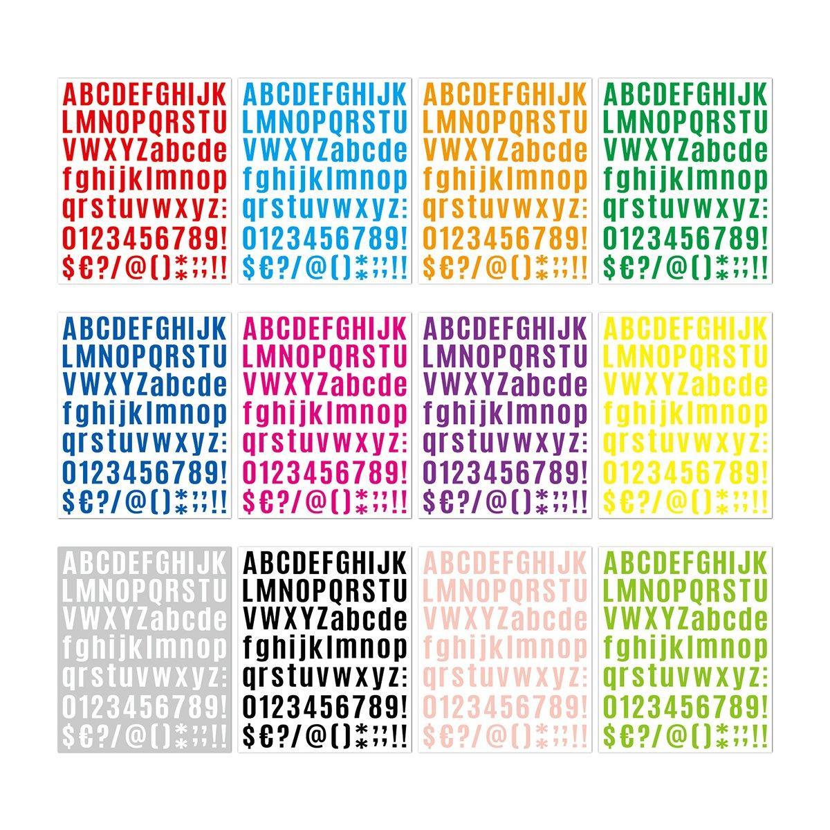Arts & Crafts: 10pcs Letter Stickers Colorful DIY Scrapbooking Water Bottle Greeting Cards - Rose Red