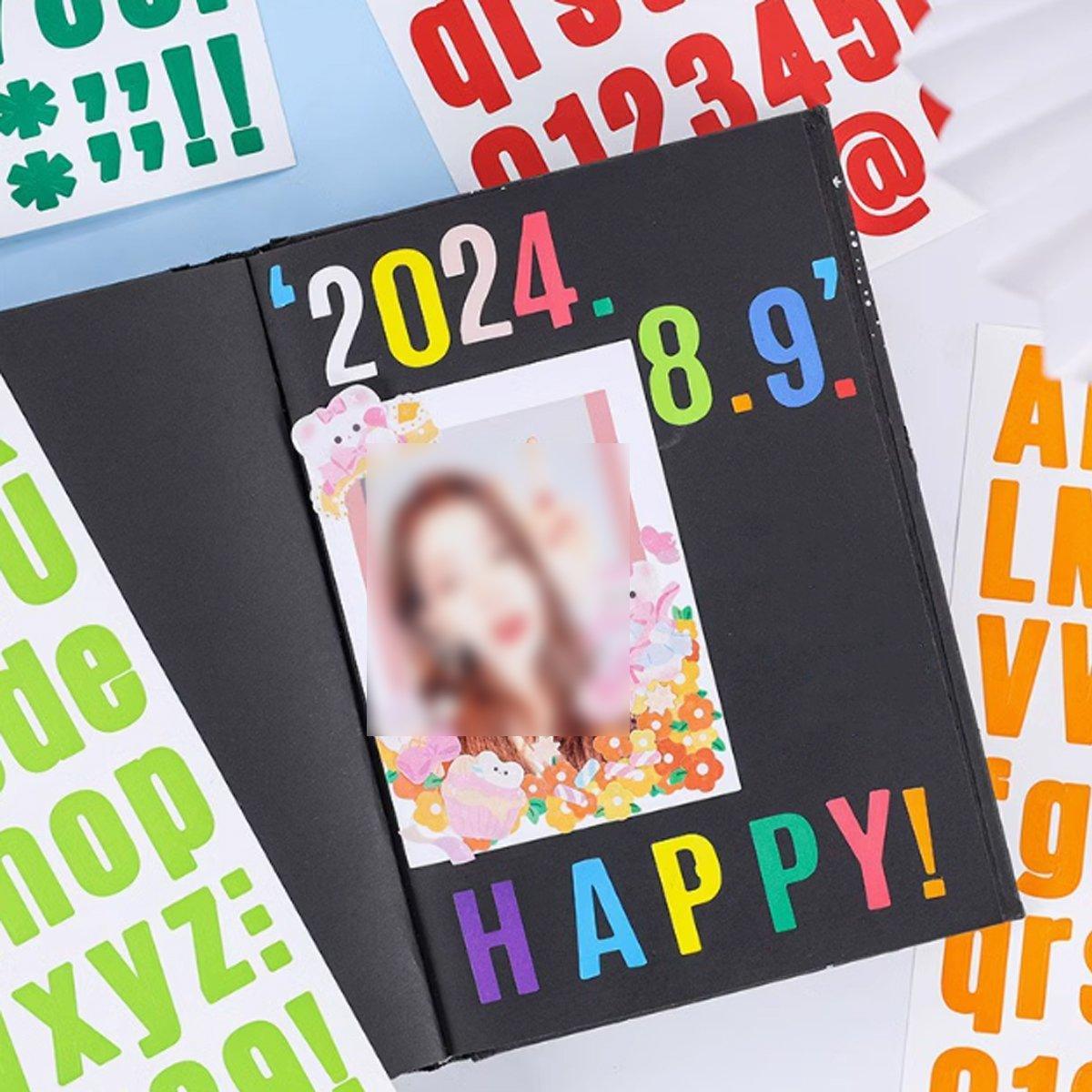 Arts & Crafts: 10pcs Letter Stickers Colorful DIY Scrapbooking Water Bottle Greeting Cards - White