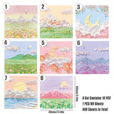 800 Sheets Colorful Oil Painting Sticky Notes Memo Pads Self-Adhesive Notes - 8#
