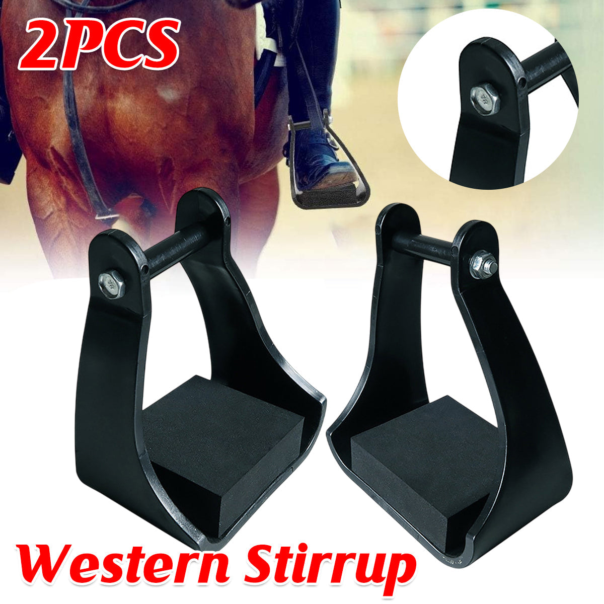 Farm Equipment: 2pcs Plastic Stirrups Adjustable Horse Riding Equestrian Training Stable Riding