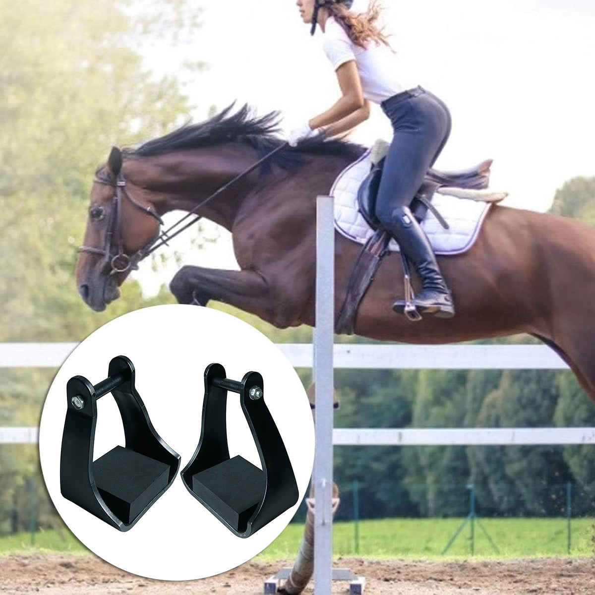 Farm Equipment: 2pcs Plastic Stirrups Adjustable Horse Riding Equestrian Training Stable Riding