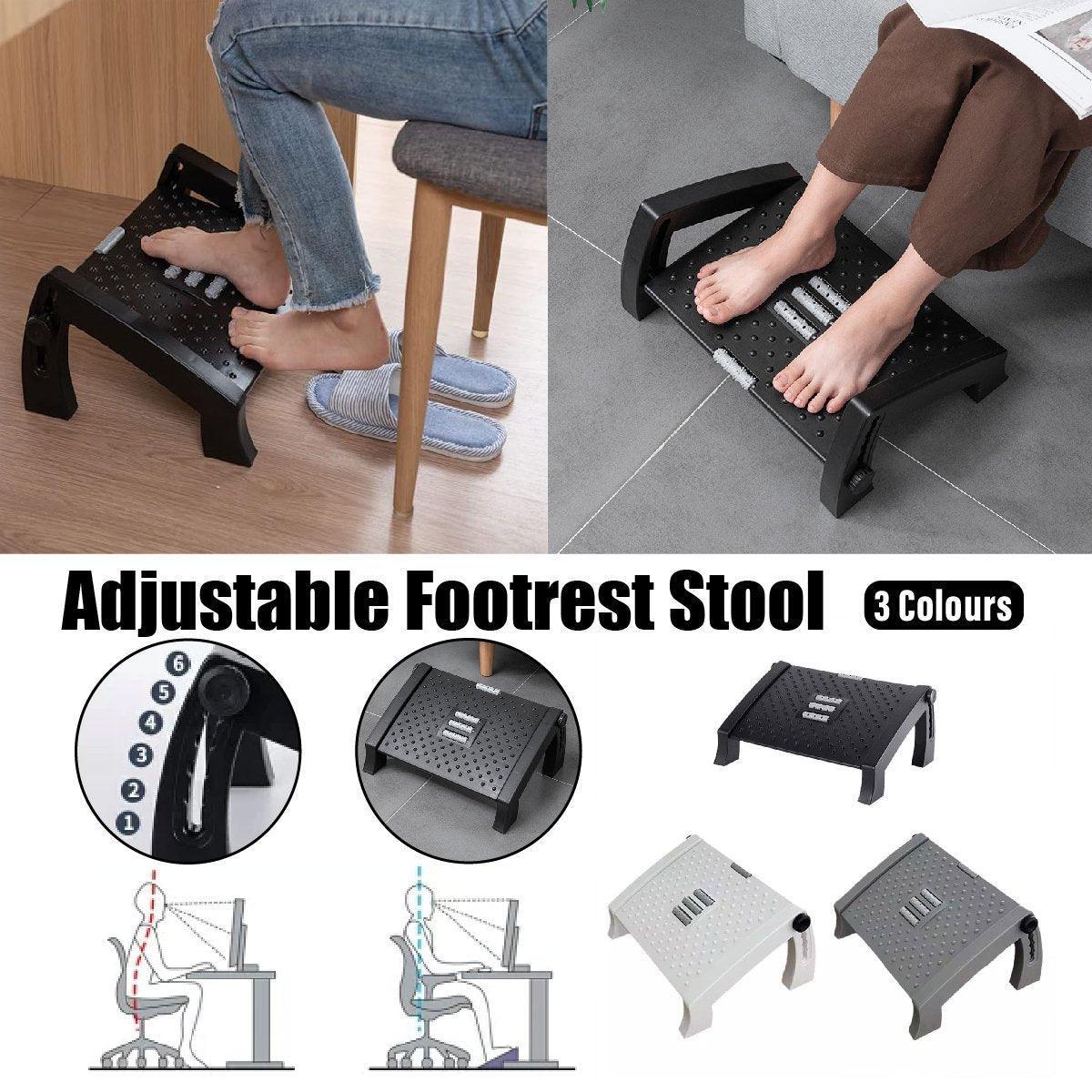 Ottomans & Footstools: 1PC Adjustable Office Foot Rest Pedal Stool Sofa Leg Support for Home or Desk Use - White