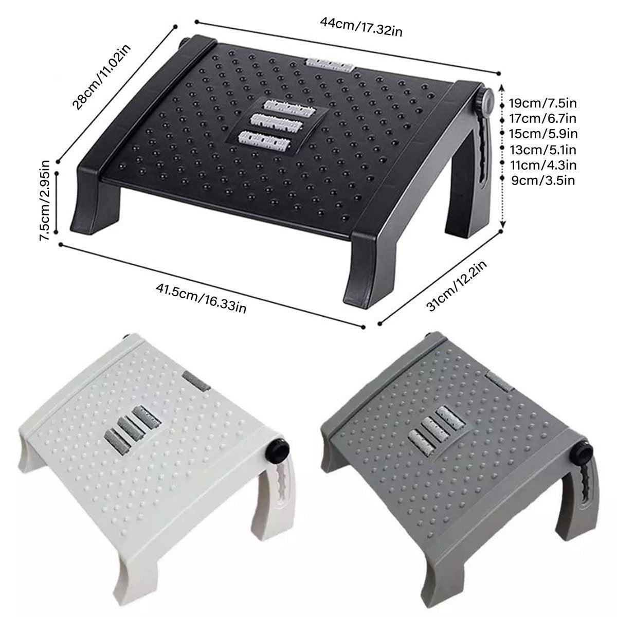 Ottomans & Footstools: 1PC Adjustable Office Foot Rest Pedal Stool Sofa Leg Support for Home or Desk Use - White