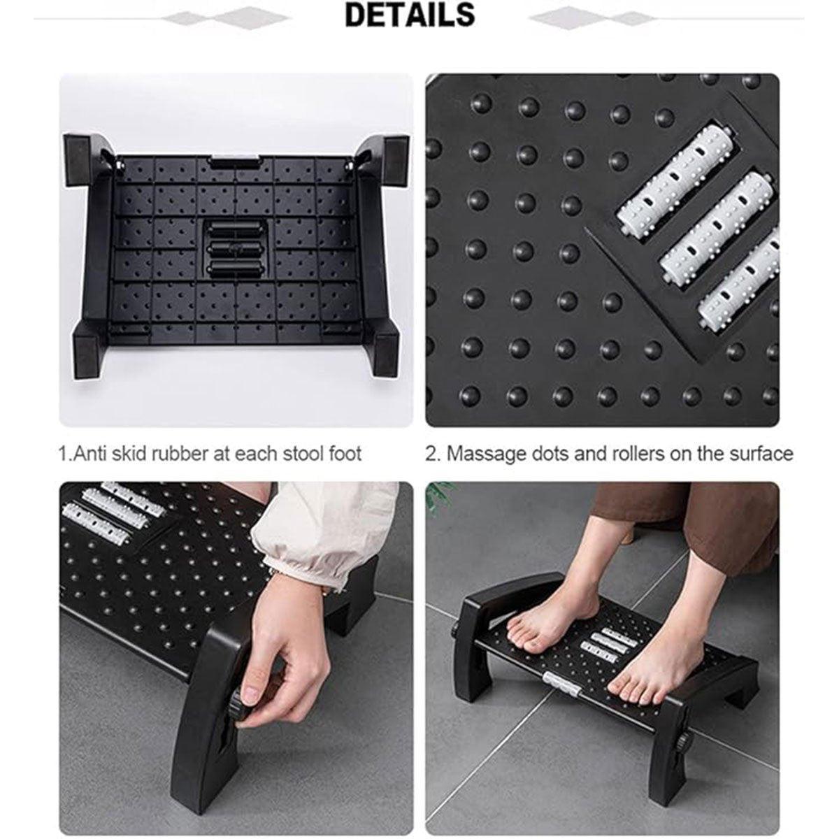 Ottomans & Footstools: 1PC Adjustable Office Foot Rest Pedal Stool Sofa Leg Support for Home or Desk Use - White