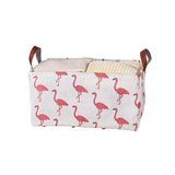 2pcs Foldable Cotton Linen Storage Baskets Home Organizer Box Office Supplies - Dinosaur