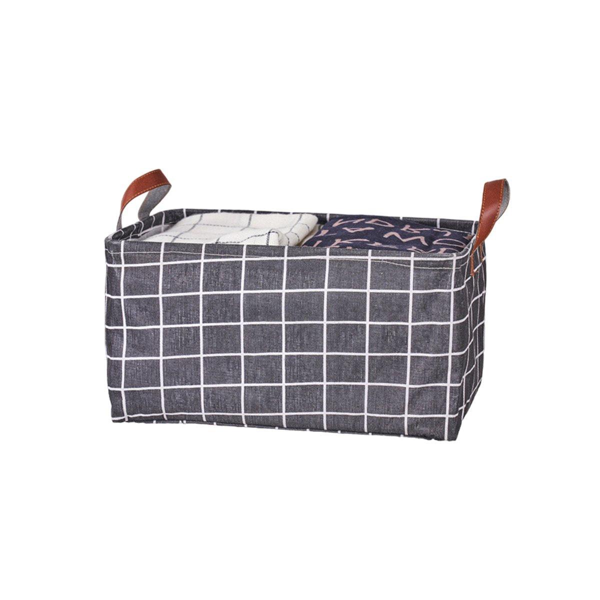 2pcs Foldable Cotton Linen Storage Baskets Home Organizer Box Office Supplies - Dinosaur